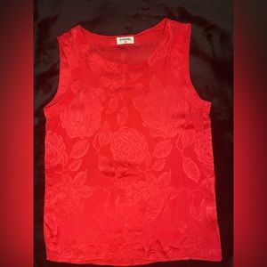 Chanel Red Rose Silk Tank